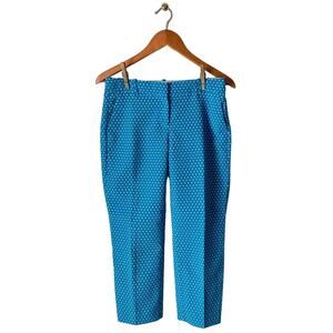 J. Crew Blue Polka Dot Cafe Capri Pants Size 0